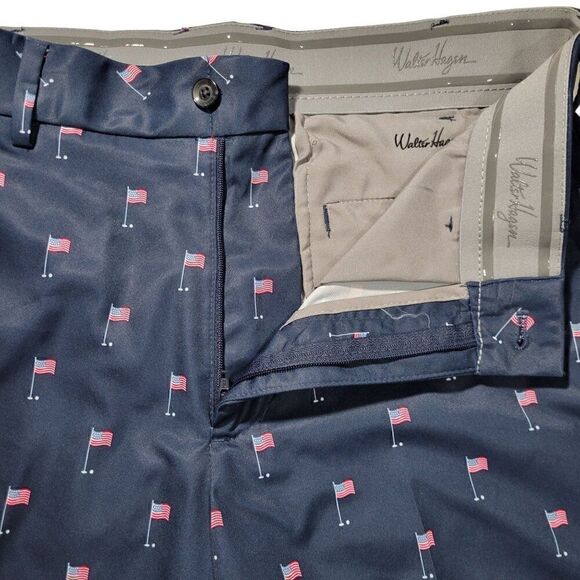 Walter Hagen Shorts Men Size 30 All over print American Flag Stretch Waistband - Picture 6 of 12
